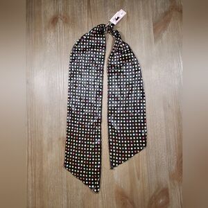 NWT Black with Multi-colored Polka-dots Silky Smooth Scarf